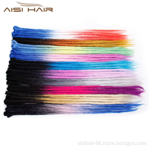 Aisi Hair 24 inch Handmade Dreadlocks Hair Extensions Synthetic Crochet Braid Hair For Women Hip-Hop